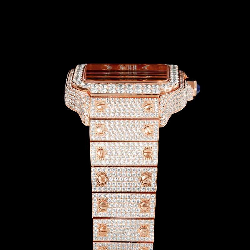 Cartier Santos Skeleton Full Iced