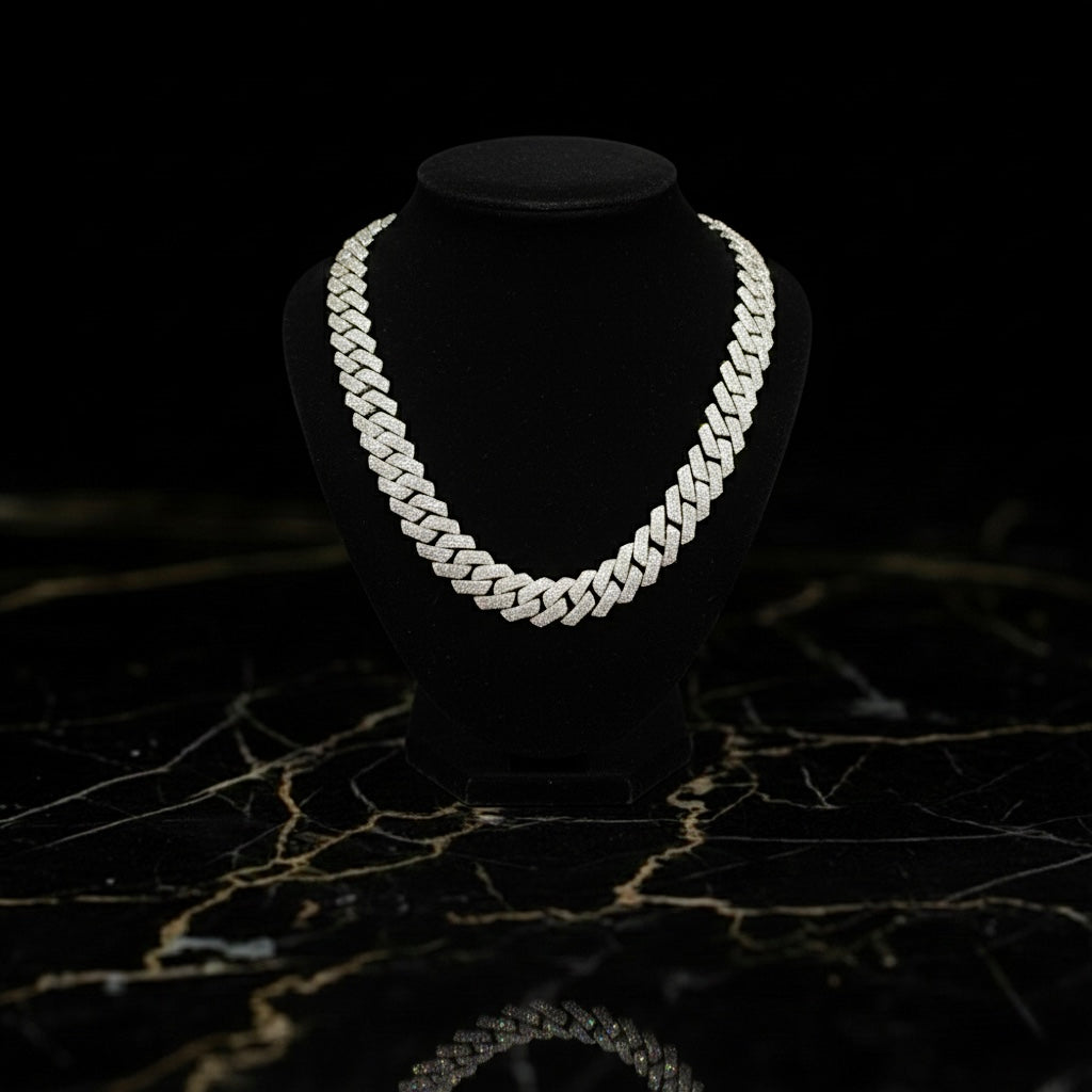 Cadena Cubana Full Moissanites