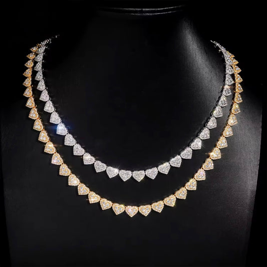 Cadena Hearts Moissanites